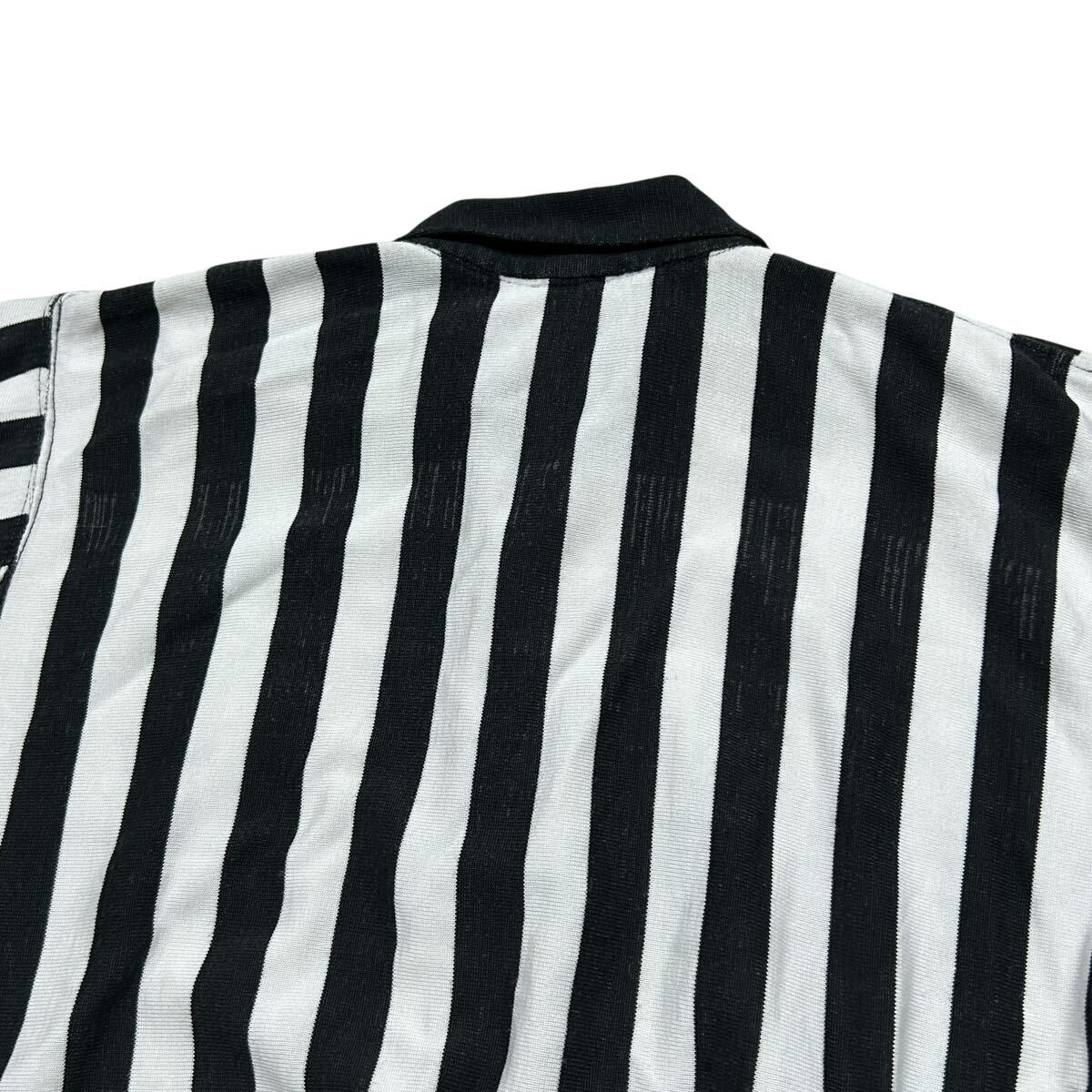 ビンテージ　ワッペン　レフェリー 半袖シャツ　ストライプ　ハーフジップ ビンテージ ワッペン レフェリー 半袖シャツ ストライプ ハーフ