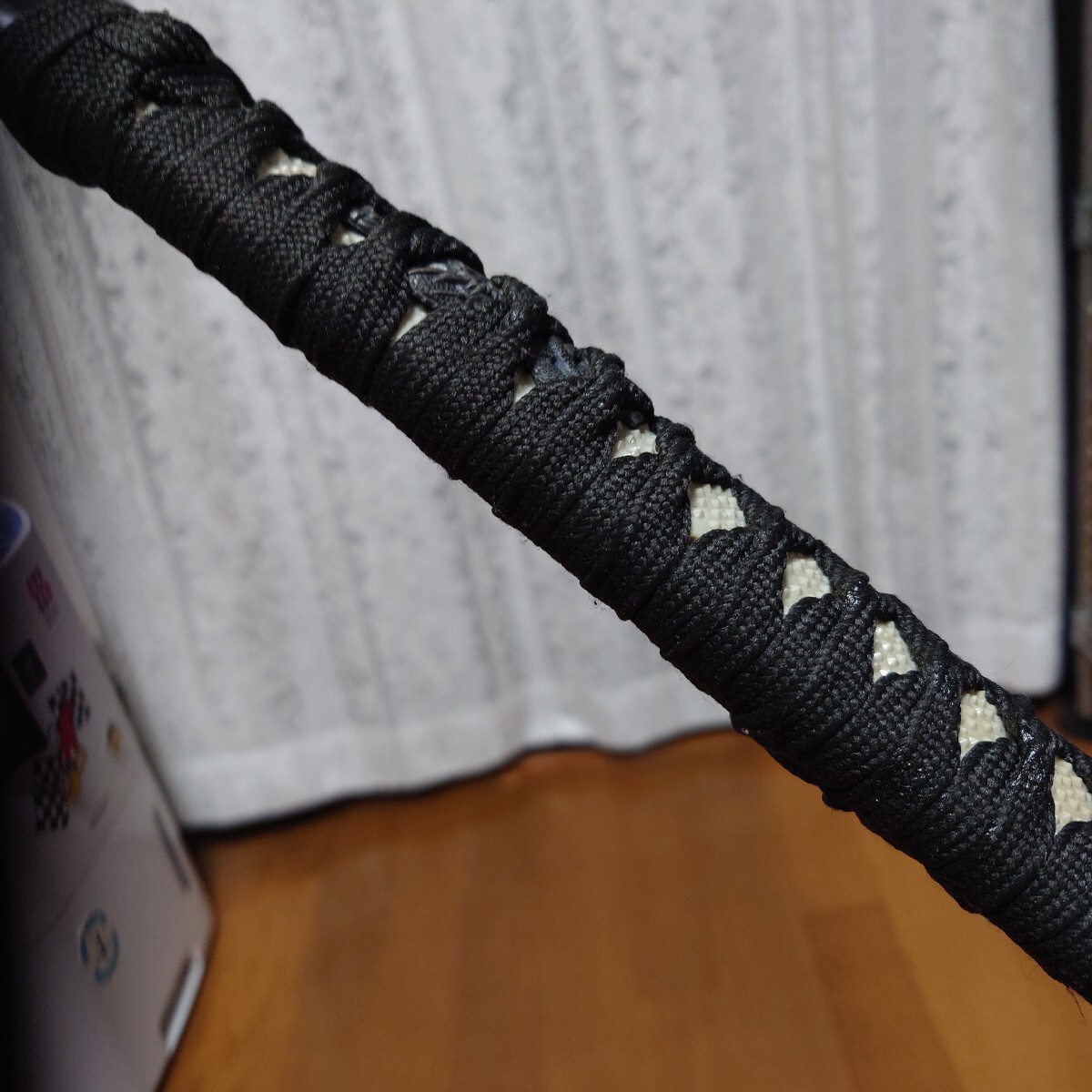 長(zhǎng)傘 雨傘 日本刀型 黒 70cm ケース付き／柄 正絹 鍔 ／侍 武士 忍者