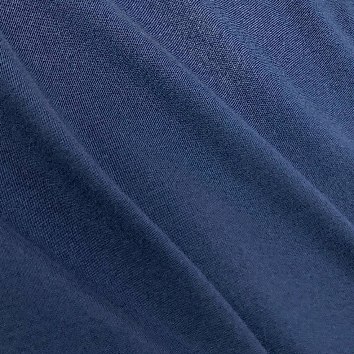 2f6 [ не использовался ] Италия производства FEDELIfete-li микро мера короткий рукав вязаный рубашка футболка ..V шея 46 темно-синий 