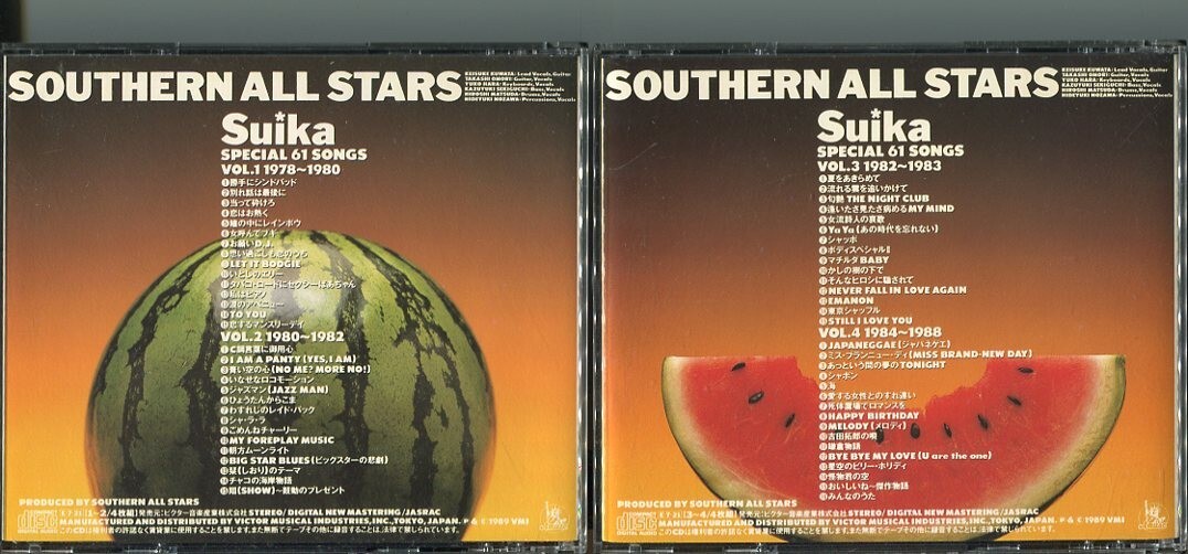 #9265 中古CD サザンオールスターズ SOUTHERN ALL STARS スイカ Suika CD4枚組 ※缶等付屬品、Vol.1，2の歌詞カード欠品