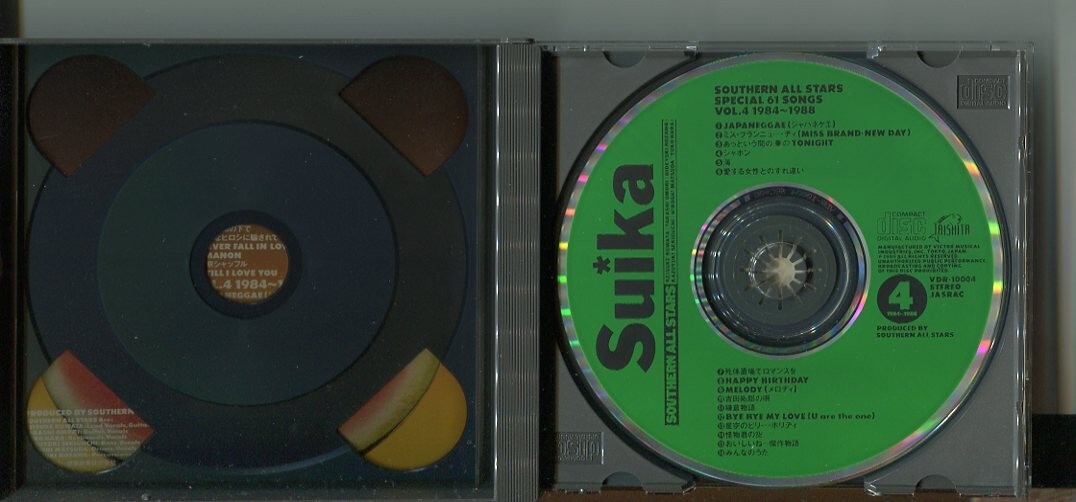 #9265 中古CD サザンオールスターズ SOUTHERN ALL STARS スイカ Suika CD4枚組 ※缶等付屬品、Vol.1，2の歌詞カード欠品