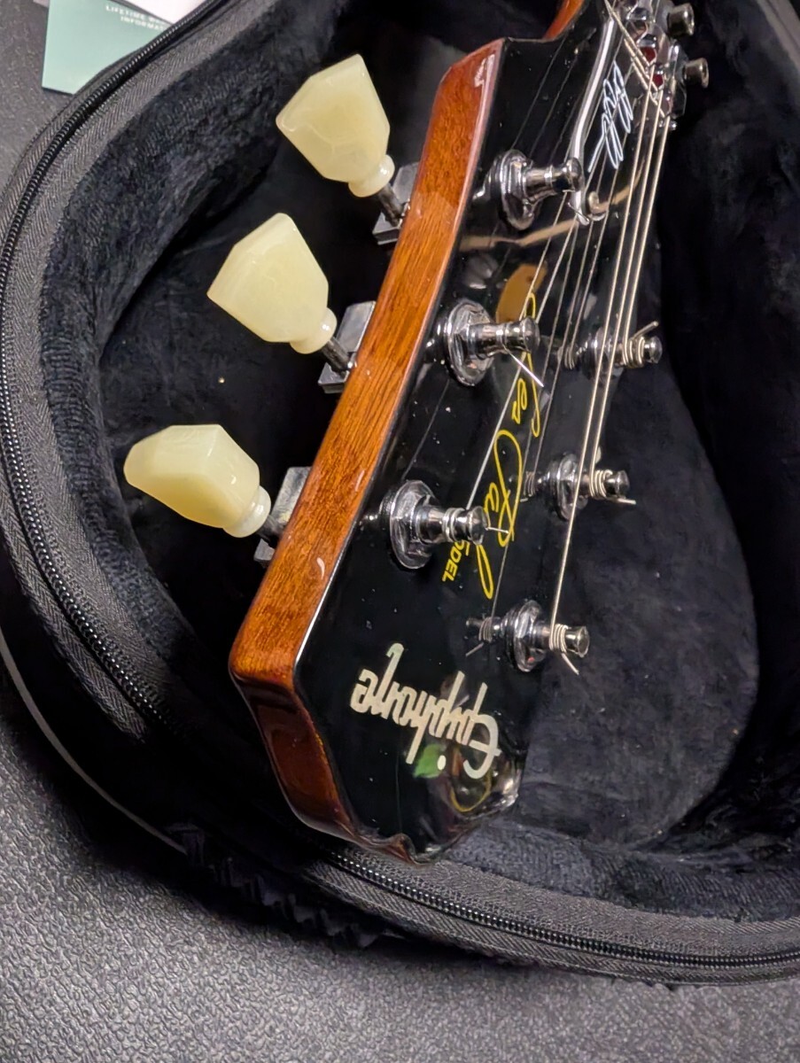 Epiphone Alex Lifeson Les Paul Standard Graph Tech Ghost Floyd Rose piezo установка 