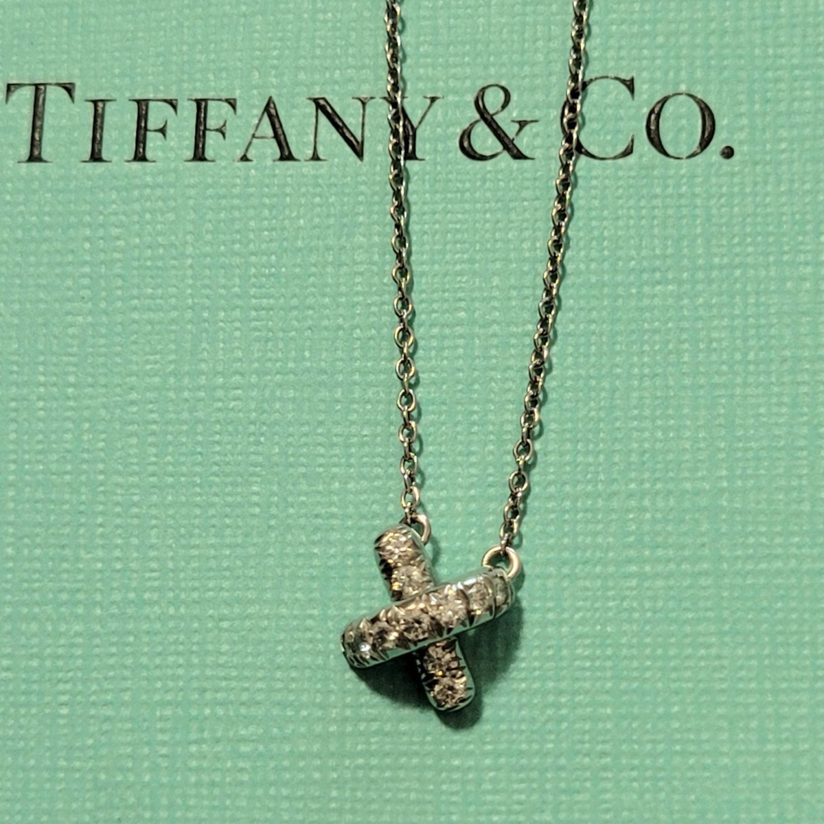 ティファニー TIFFANY　クロスステッチ　11Pダイヤ　ネックレス　プラチナ
