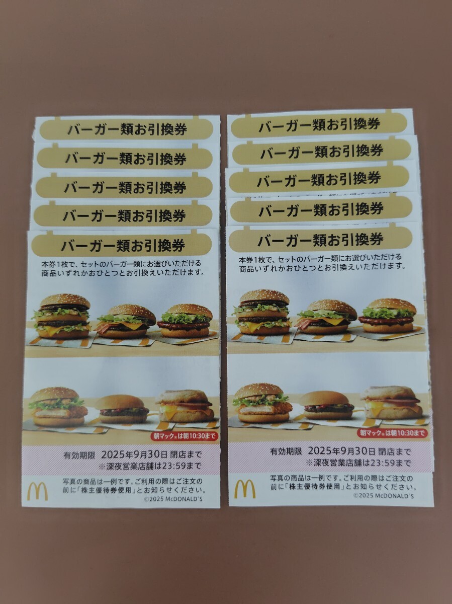 マクドナルド株主優(yōu)待バーガー券10枚セット
