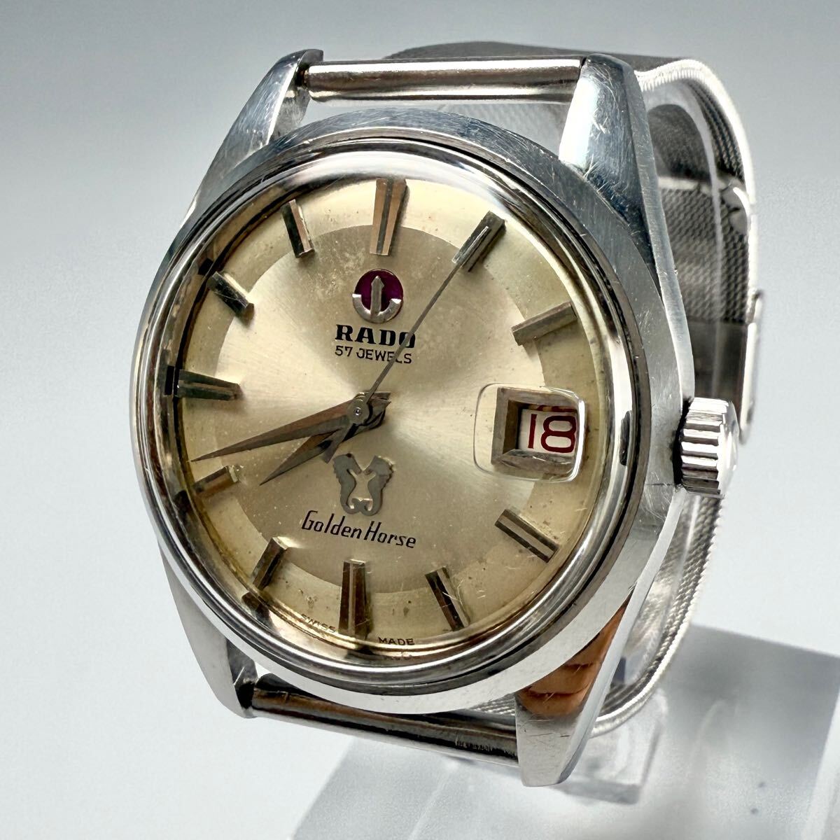 1円◆ラドー RADO ゴールデンホース 自動巻き AT メンズ 腕時計 345602 ゴールド 金色 GP 57石 1スタ 47-1015