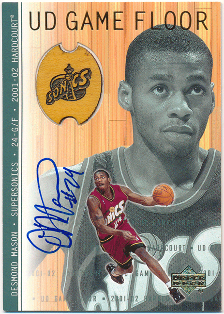 ☆ Desmond Mason NBA 2001-02 UD Hardcourt UD Game Floor Signature Auto 直筆サイン フロアオート デズモンド?メイソン