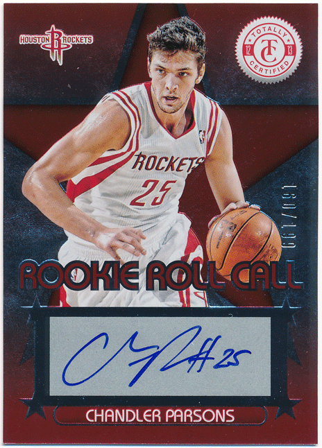 Chandler Parsons 2012-13 Panini Totally Certified RC Rookie Roll Call Red Auto 199枚限定 ルーキーオート チャンドラー?パーソンズ
