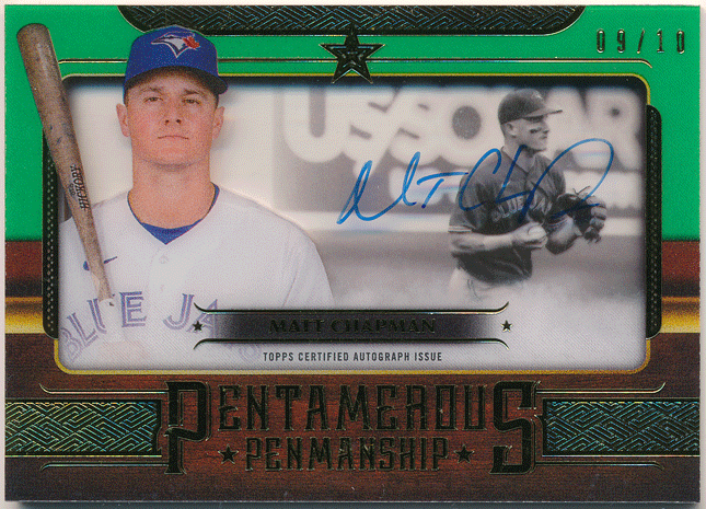 Matt Chapman MLB 2023 Topps Tier One Pentamerous Penmanship Green Auto 10枚限定 直筆サイン グリーンオート マット?チャップマン