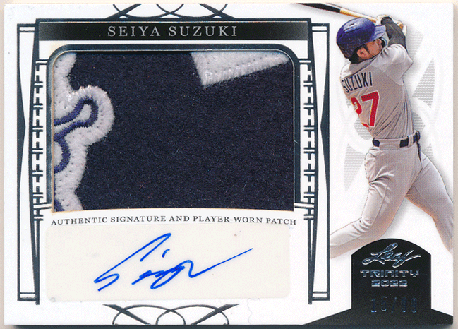 鈴木誠也 MLB 2022 Leaf Trinity Signature Patch Auto 99枚限定