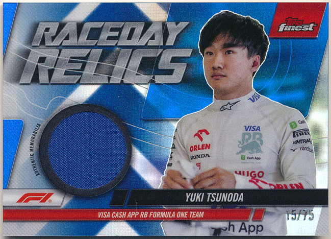 角田裕毅 2024 Topps Finest Formula 1 F1 Raceday Relic Blue