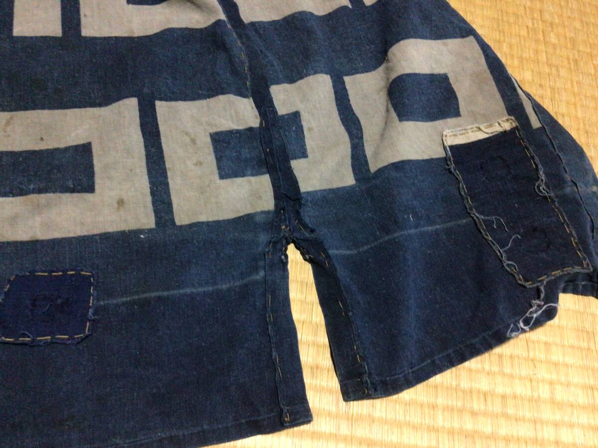 はなだの古布：ＮＯ９６７、藍(lán)印袢纏（里返し仕立て替え）