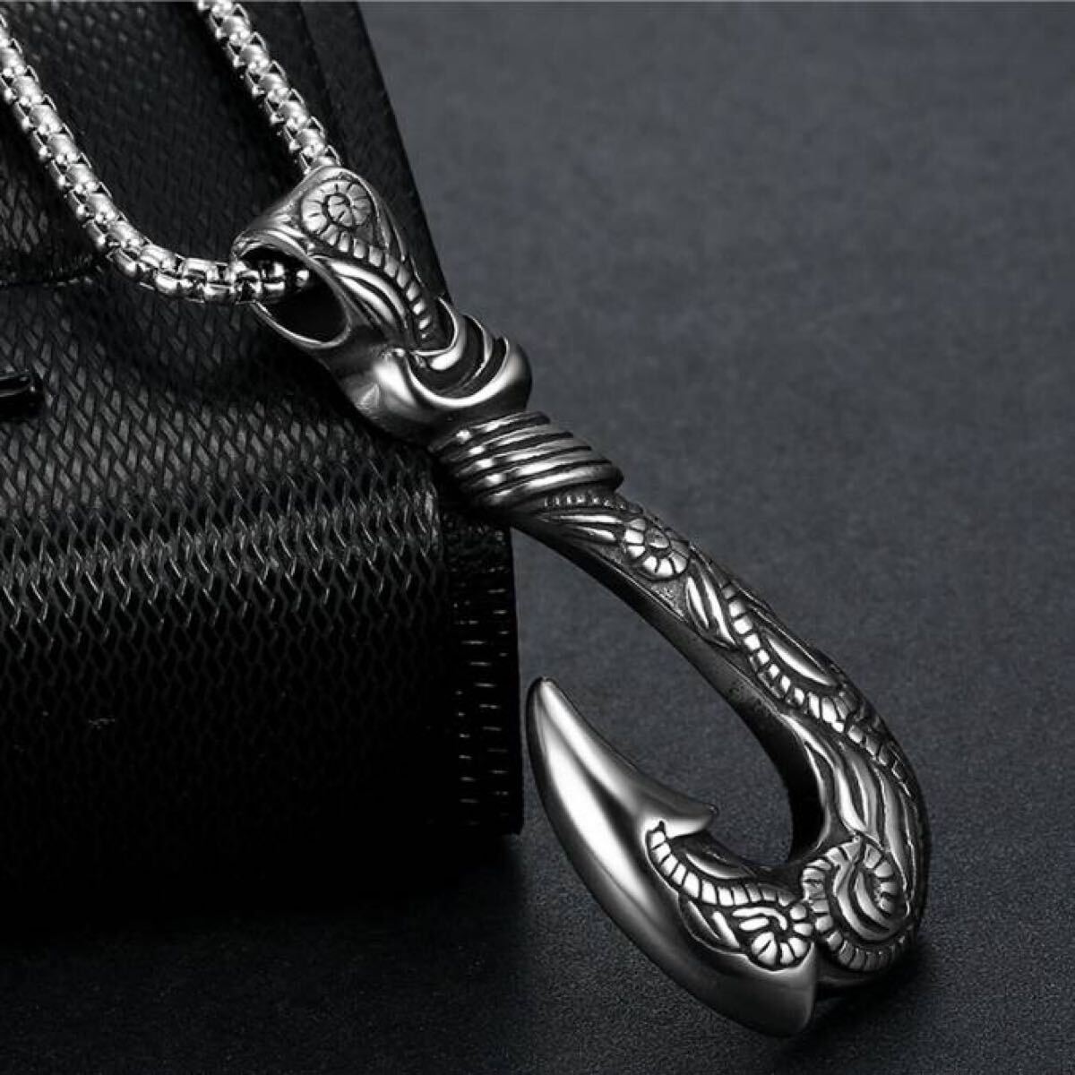 フィッシュフックネックレス BIGSIZE 釣針 ネックレス チェーン付属 爆釣祈願 送料無料_画像2