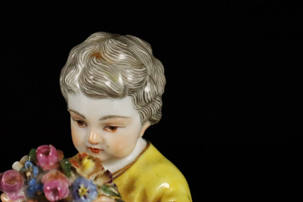 【櫻】マイセン MEISSEN 陶人形 フィギュリン 人物像 高さ13.6cm 本物保証[7683wo]