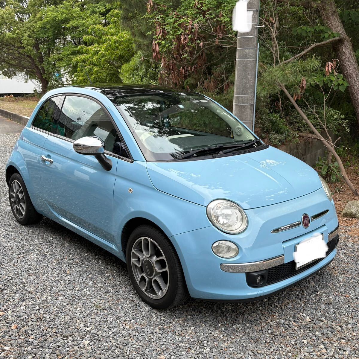 美車◎福岡発◎現(xiàn)車確認◎人気のブルー◎フィアット500 ラウンジ◎走行距離少目◎