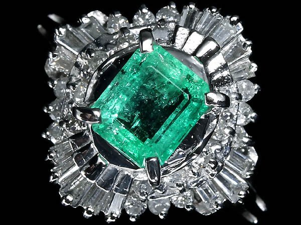 OM15877T【1円～】新品【RK寶石】?Emerald? 溢れる輝き!! 極上エメラルド 0.6ct 上質(zhì)ダイヤモンド Pt900 高級(jí)リング ダイヤ