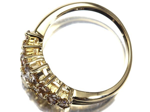 MR15901T[1 иен ~] новый товар [RK драгоценнный камень ]{Diamond} первоклассный Brown бриллиант общий итого 1.00ct!! K18 высококлассный кольцо Brown diamond 