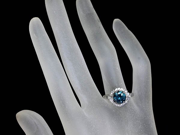 IKL15708SS【1円～】新品【RK寶石】《DIAMOND》極上ブルーダイヤモンド 特大1.7ct!! 極上脇石ダイヤ Pt900 超高級(jí)リング ブルーダイヤ