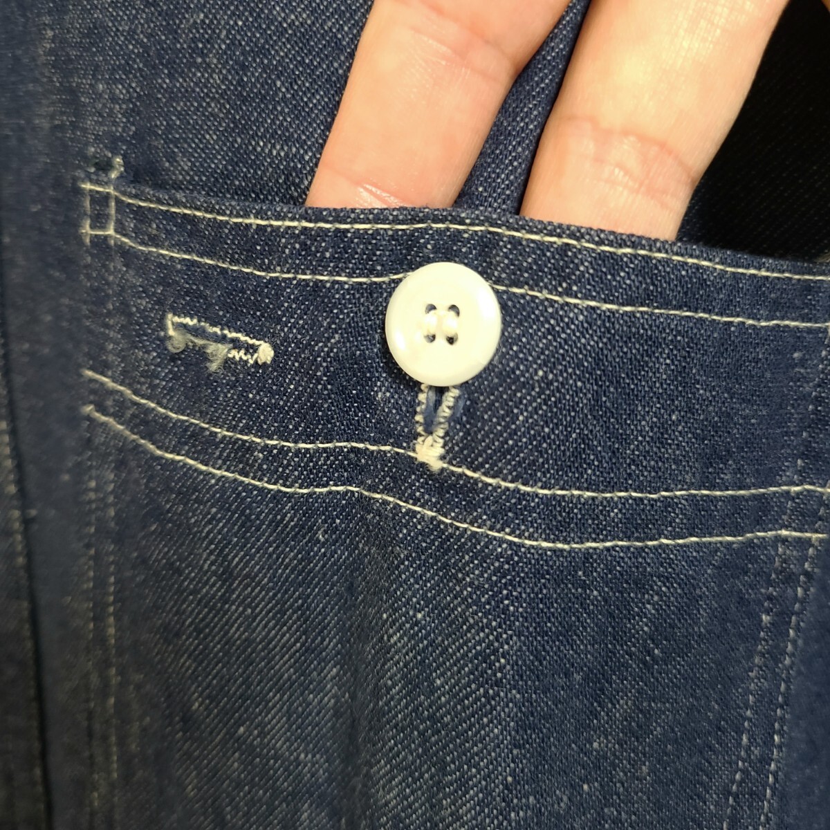 濃紺 美品 ヴィンテージ 60’s Sears シアーズ デニムシャツ 激レア 美品 濃紺 ヴィンテージ 60's Searsシアーズ デニム