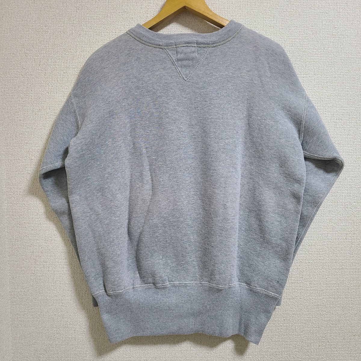 超スペシャル 美品 44 ヴィンテージ 40s デカラン Champion 両V 無地 スウェット 50 60 70 80年代 リバース タタキ 単色 トリコ 后付け USA