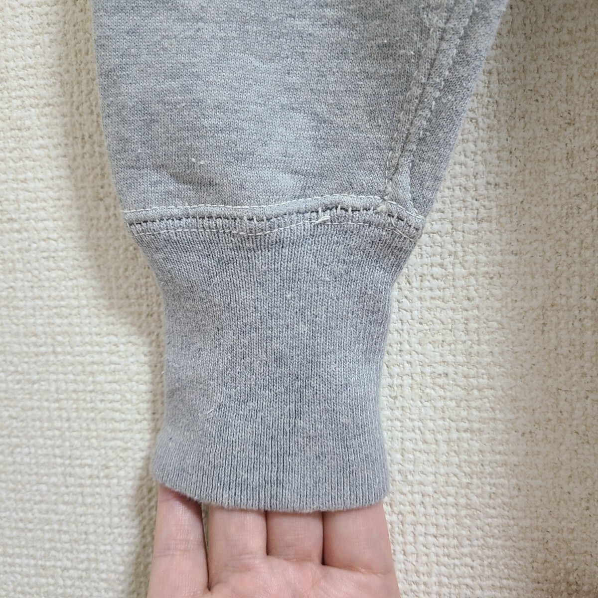 超スペシャル 美品 44 ヴィンテージ 40s デカラン Champion 両V 無地 スウェット 50 60 70 80年代 リバース タタキ 単色 トリコ 后付け USA