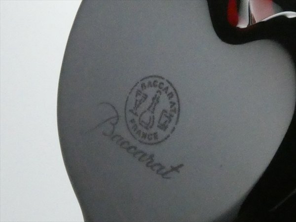 N696 Baccarat バカラ クリスタル ラッキーキャット 招き貓 レッド フィギュリン オブジェ 飾物