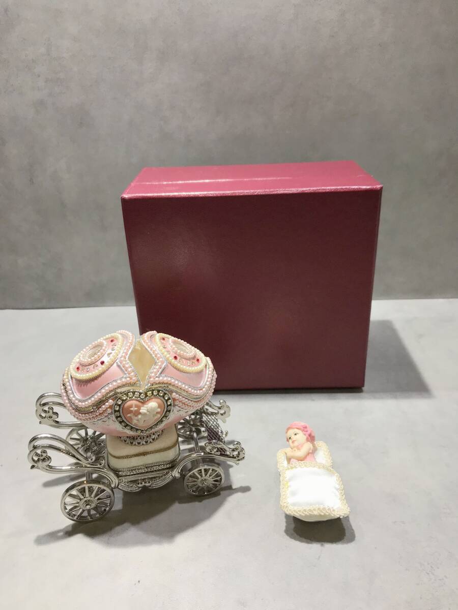 S12390*.. машина античный розовый античный retro музыкальная шкатулка розовый младенец [ б/у ]250629