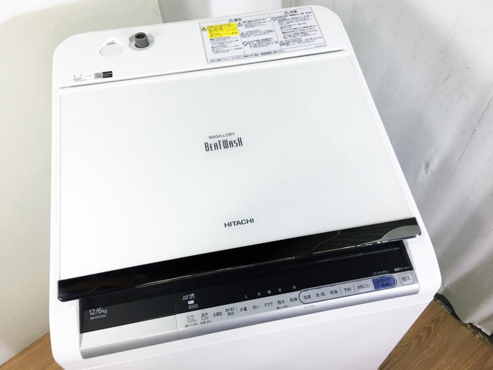 地域限定送料無料★極上超美品 中古★日立 12kg［ナイアガラ ビート洗浄］ゆとりの大容量!!洗濯干燥機【BW-DV120C】F39K
