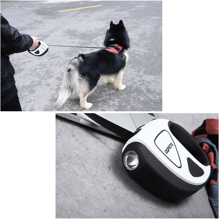 (オリーブグリーン5m) 犬用リード 自動伸縮リード ドッグリード 巻き取り式 LEDライト付き ペット用リード 自動巻き 小中大型犬用 お出かけの画像8