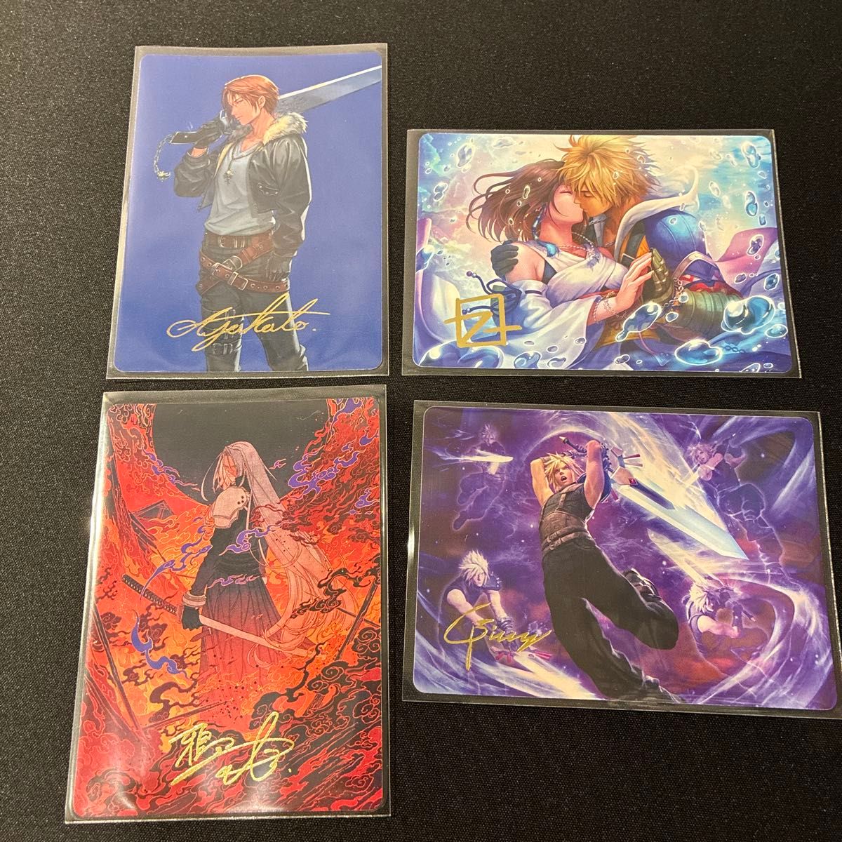 MTG ファイナルファンタジー アートカード 箔押し コンプリートセット FIN MTG ファイナルファンタジー サイン 箔押し アートカード 4枚