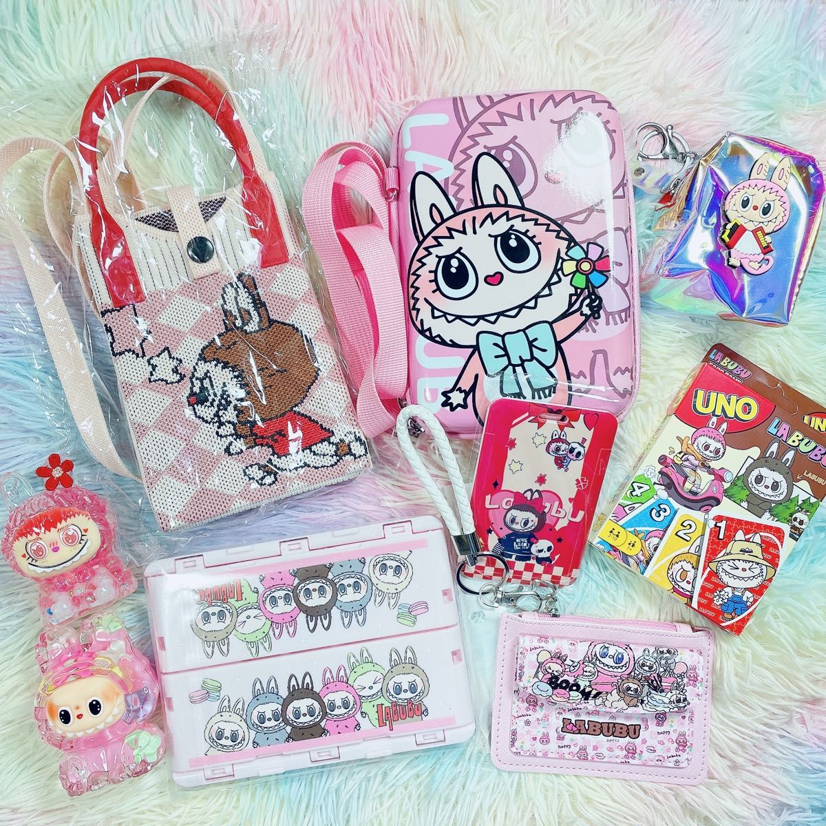 labubuラブブグッズ まとめ売り labubu ラブブ グッズ 雑貨 まとめ売り ラブブセット(ピンク赤系