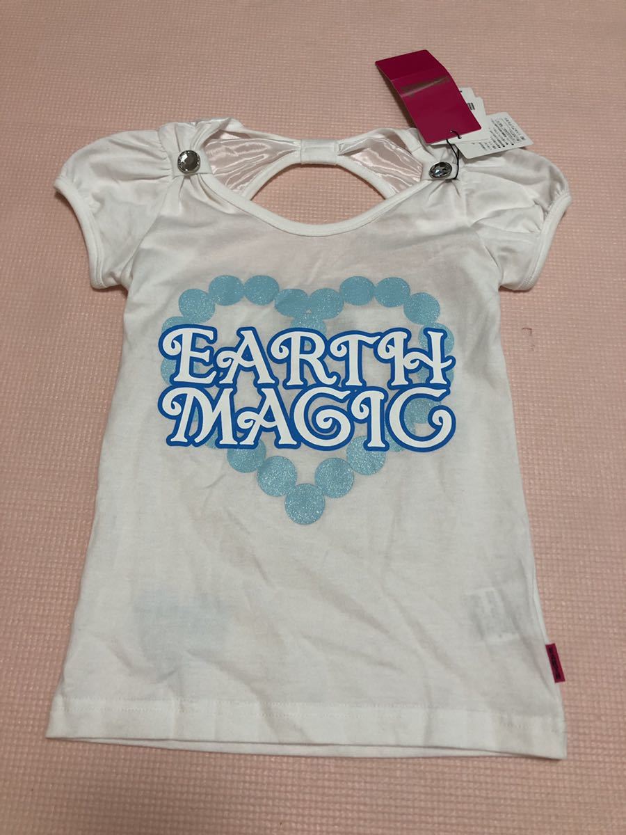 タグ付き アースマジック 半袖カットソー 130センチ トップス キッズ ジュニア 女の子 半袖Tシャツ 新品 未使用 EARTHMAGIC