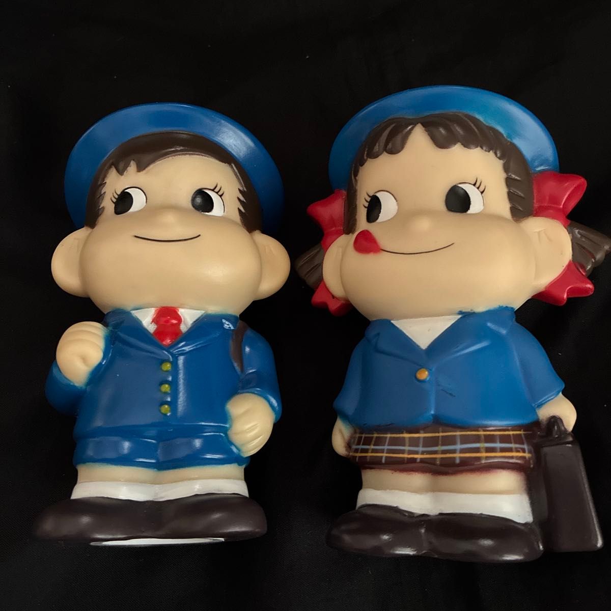 不二家 ペコちゃん ソフビ製 貯金箱 良品 不二家 制服 ペコちゃん ポコちゃん ソフビペア貯金箱|Yahoo
