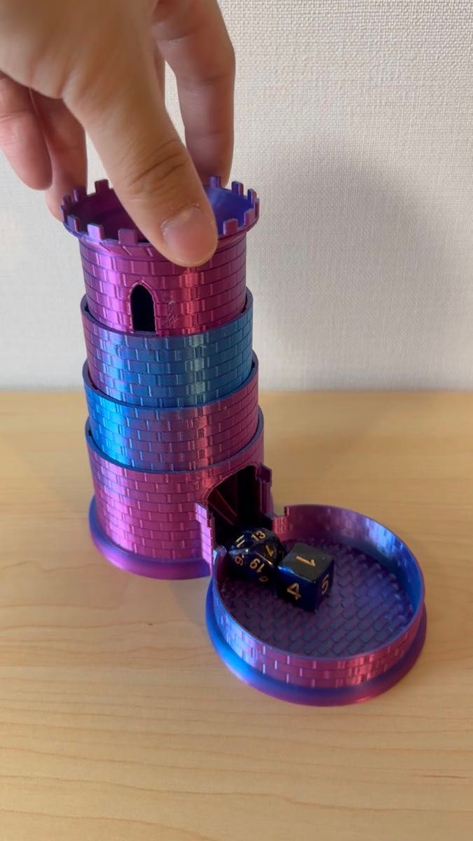 超コンパクト収納 ダイスタワー|中世風| TRPG|ボードゲーム|3Dプリント品