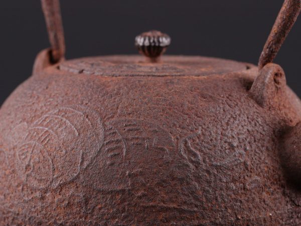 煎茶道具 時代鉄瓶 精雲堂造 胴横銘 在印 古作 時代物 極上品 初だし品 a4647_画像5