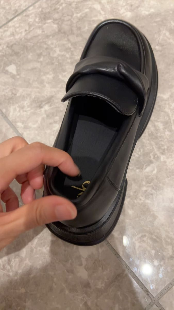 ローファー 黒 レザー 通学