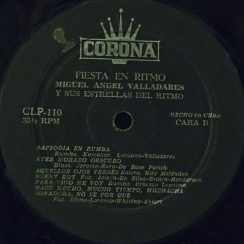 / прослушивание возможно / CUBA / кий ba/ MIGUEL ANGEL VALLADARES / CORONA 110 / PIANO Y RITMO / Corona / тропический * латиноамериканский * музыка 