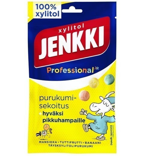 Cloetta Jenkki Chloe  Thai .nki Pro strawberry & banana taste xylitol gum 1 sack ×75g Finland. confection. 