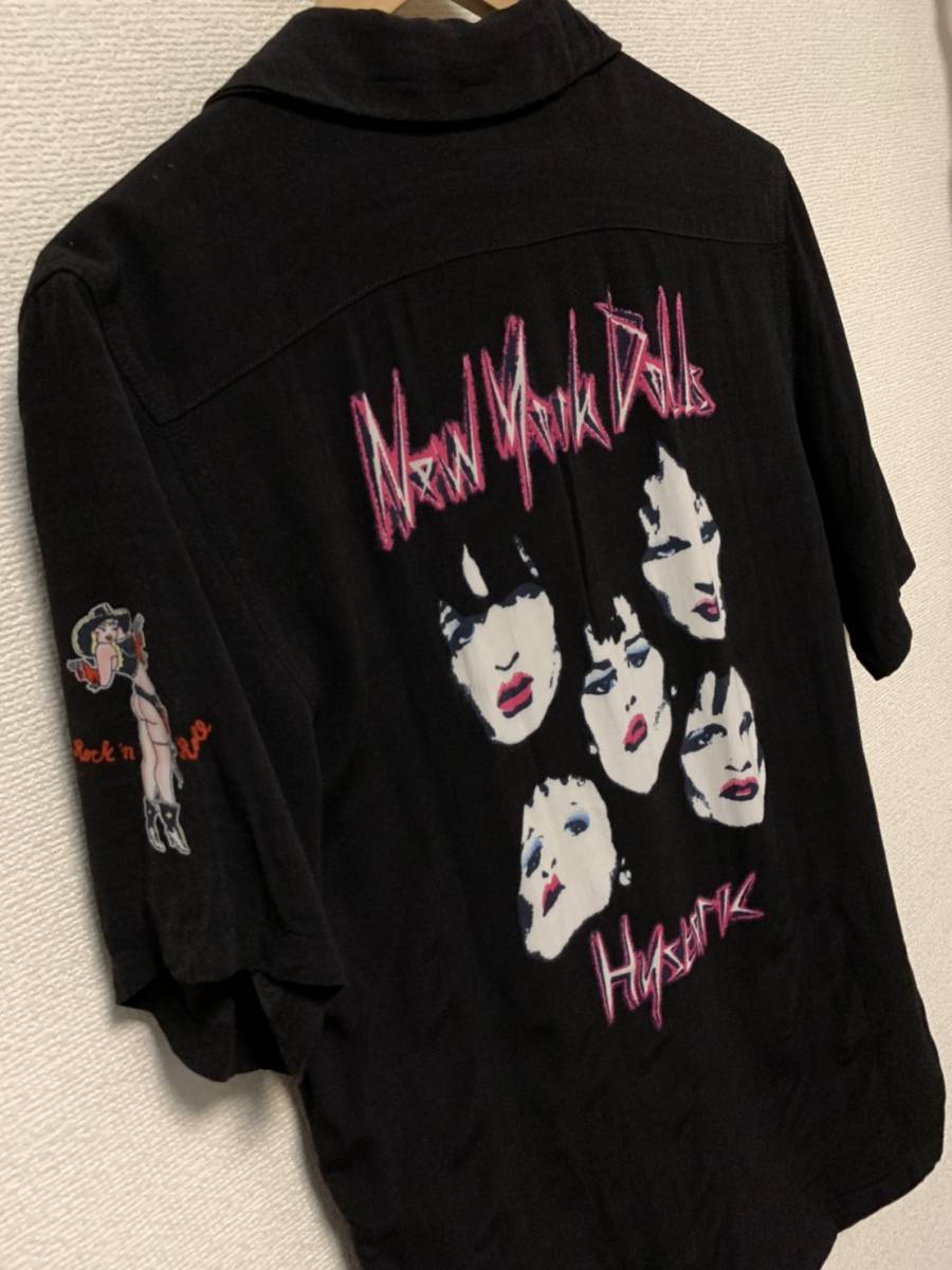 * price cut negotiations equipped * Hysteric Glamour NEW YORK DOLLS girl bo- ring shirt *L1070*S size corresponding hysteric glamour open color 