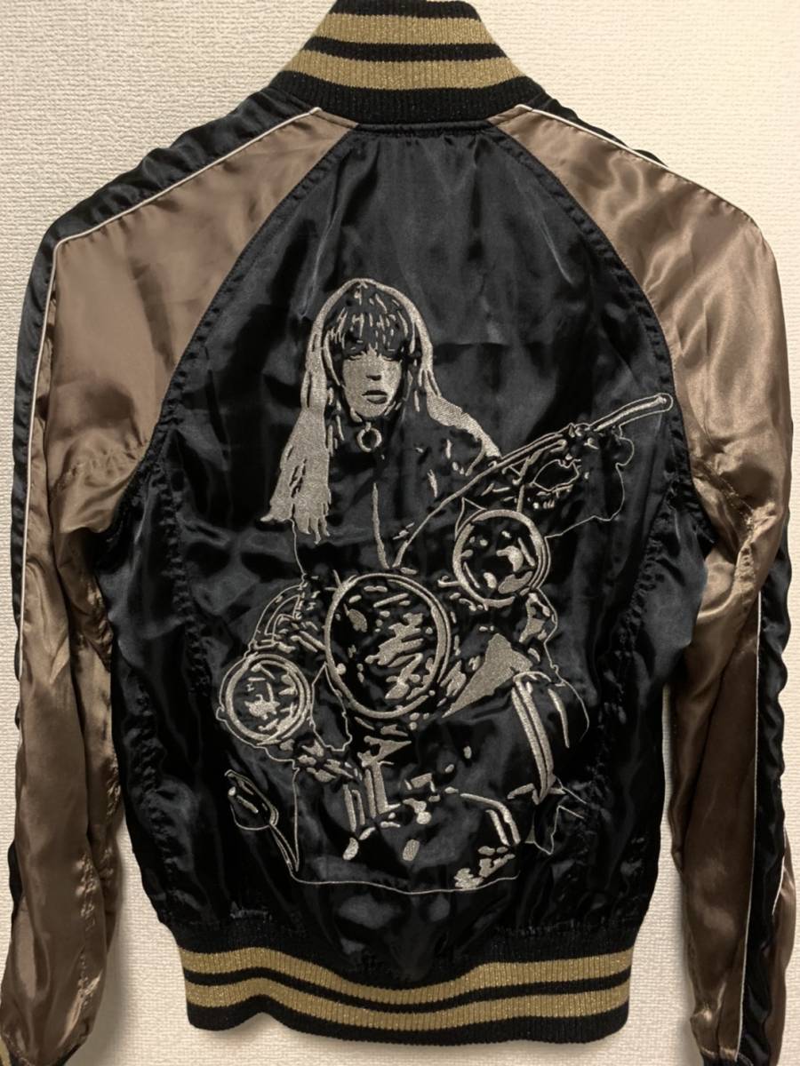 * price cut negotiations equipped * Hysteric Glamour girl embroidery Japanese sovenir jacket *L1089* beautiful goods * masterpiece * bike girl hysteric glamour first come, first served 