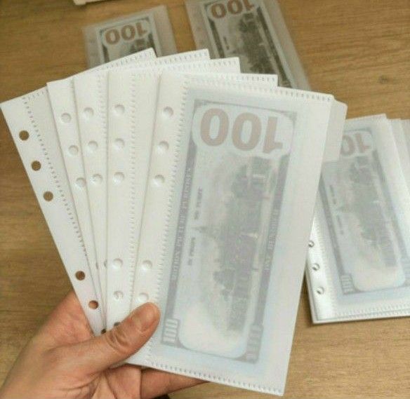 ◆アクリルバインダー◆韓国 A6クリアリフィルホワイト6枚セット貯金saving