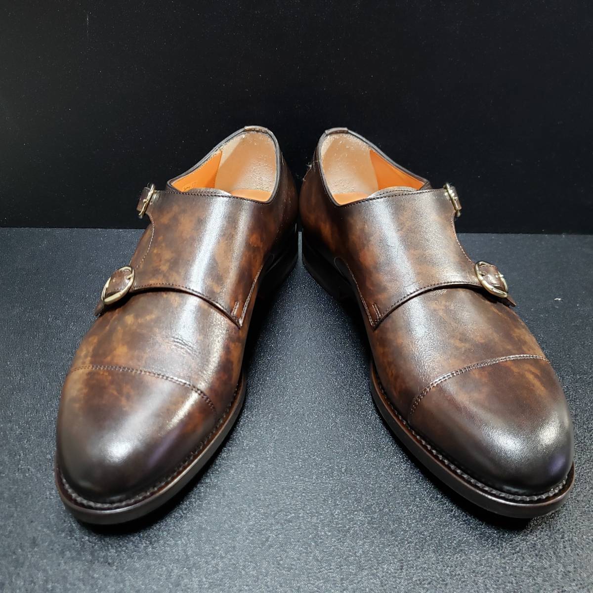 【国内在庫】 サントーニ(Santoni) ダブルモンクシューズ 茶 UK6 25.0cm 【国内在庫】 サントーニ(Santoni) ダブルモンクシューズ 茶 UK6 25.0cm