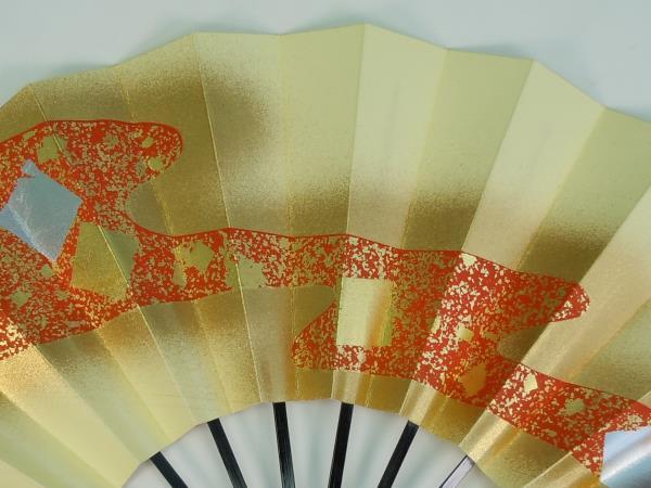 8108, Mai fan Japan dancing,.. for 29cm gold .* silver .* red black paint . capital fan box none 