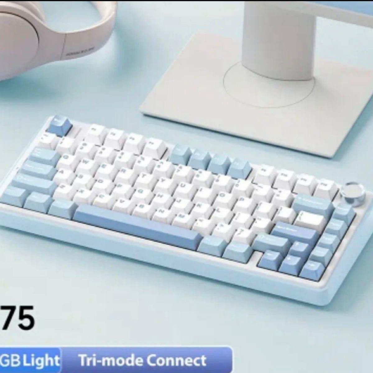 新品未開封 Aula F75 ゲーミングキーボード シーブルーウッドアクシス 新品未開封 Aula F75 ゲーミングキーボード シーブルー ウッド