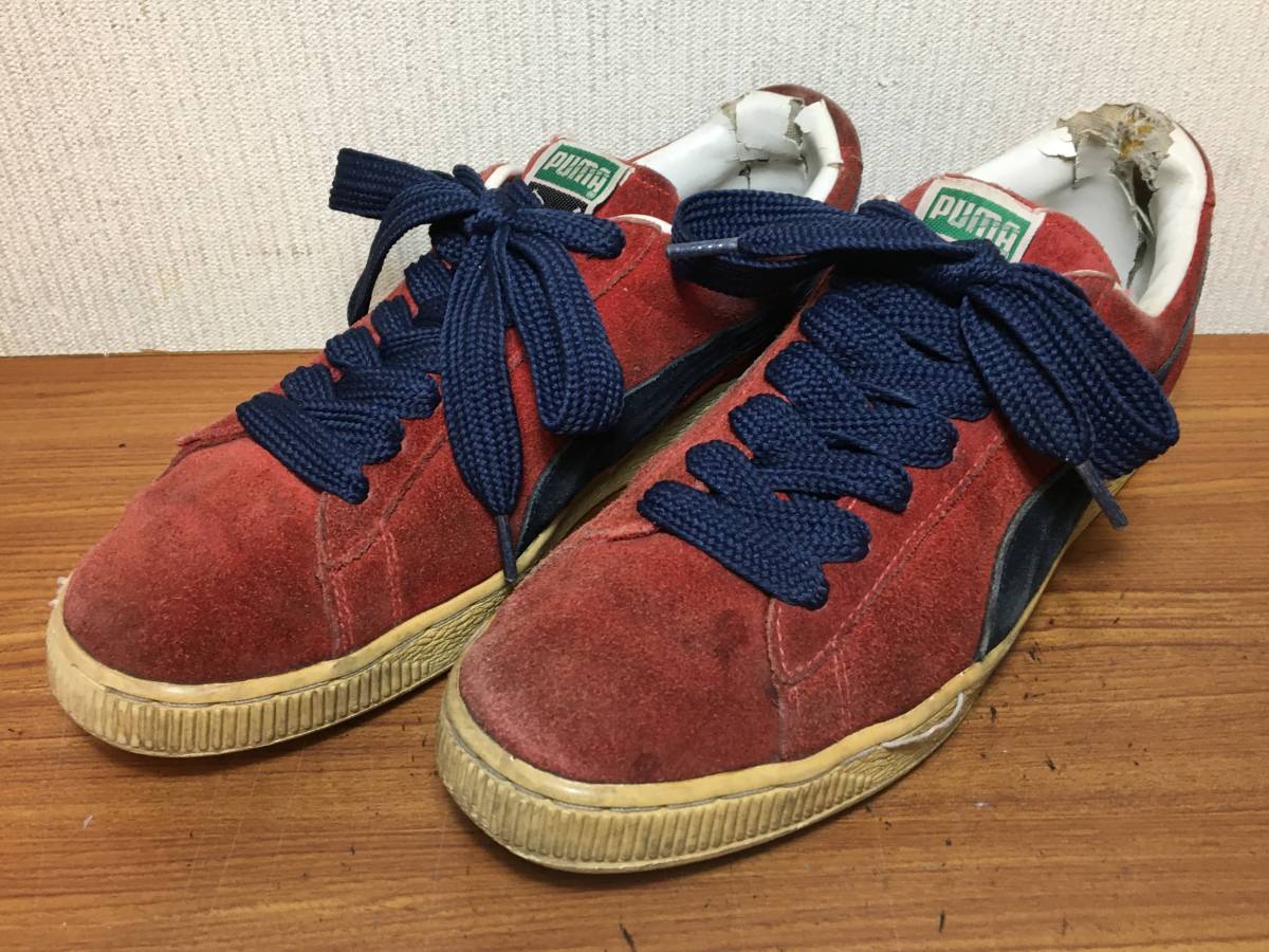 Yahoo!オークション - ビンテージ 94年製 PUMA プーマ スエード 赤x紺