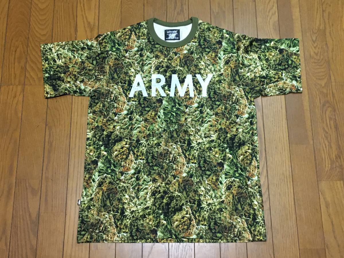  beautiful goods nitraid Nitraid DOPE FORESTdo-p forest total pattern ARMY T-shirt M Army large flax Mali fana gun ja photo print 