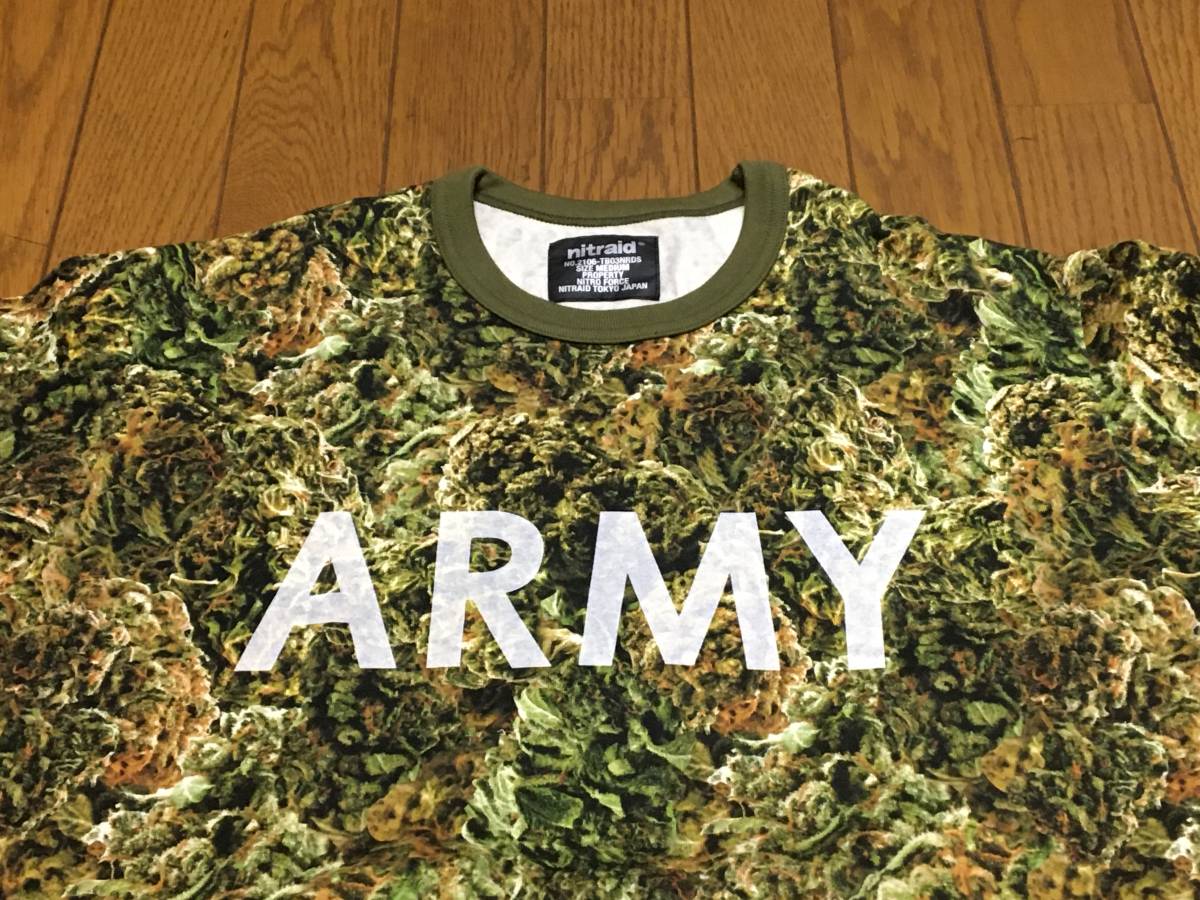  beautiful goods nitraid Nitraid DOPE FORESTdo-p forest total pattern ARMY T-shirt M Army large flax Mali fana gun ja photo print 