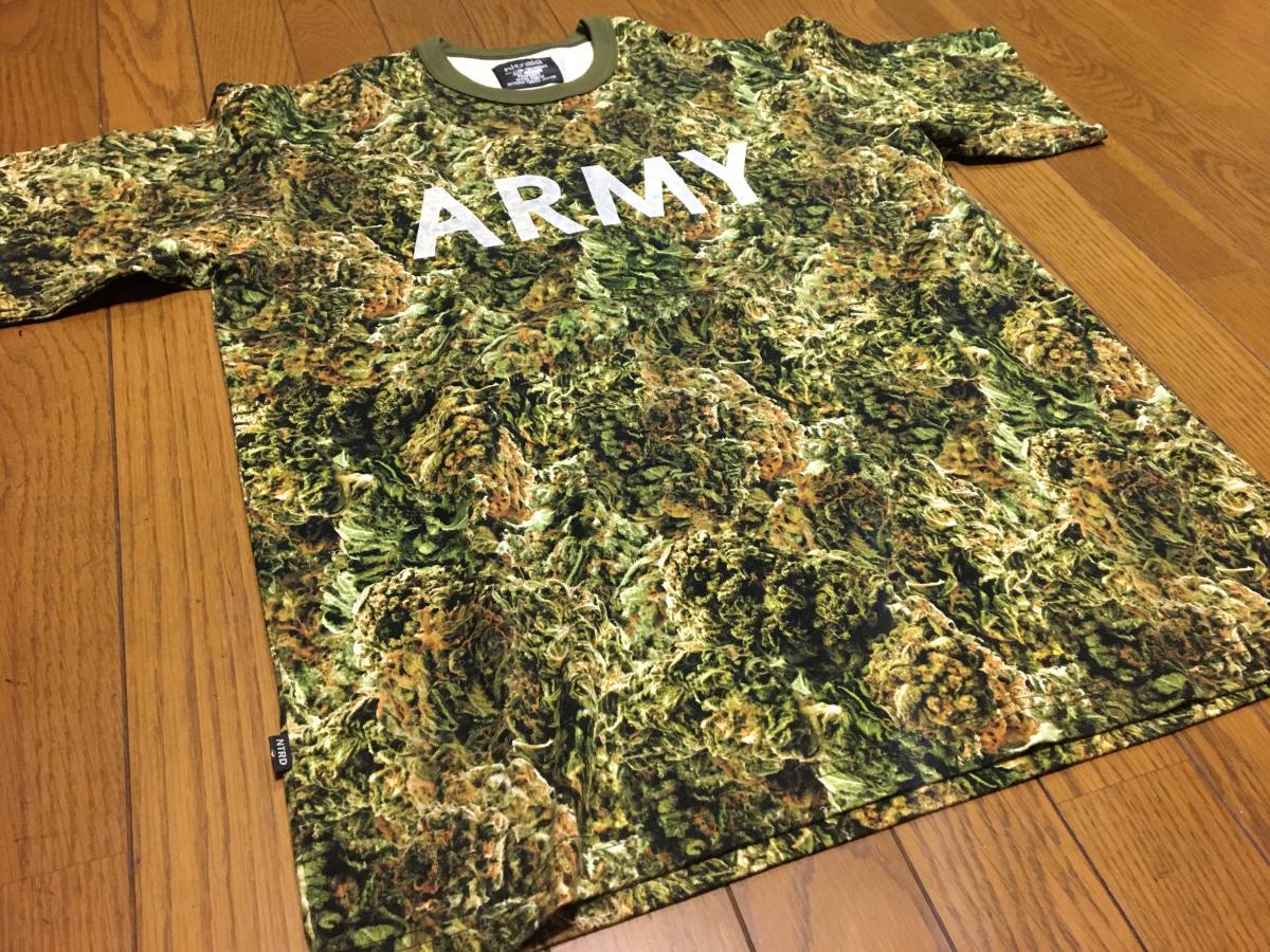  beautiful goods nitraid Nitraid DOPE FORESTdo-p forest total pattern ARMY T-shirt M Army large flax Mali fana gun ja photo print 