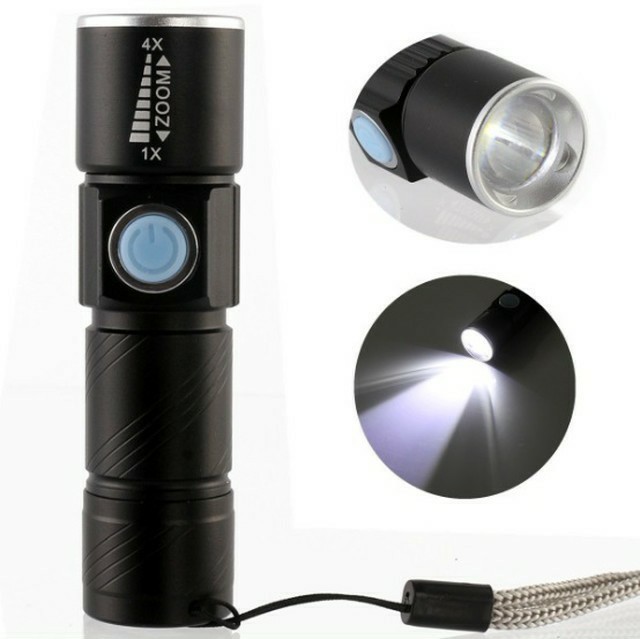 懐中電灯 led 強力 軍用USB充電式 防水 携帯 防災 スキー