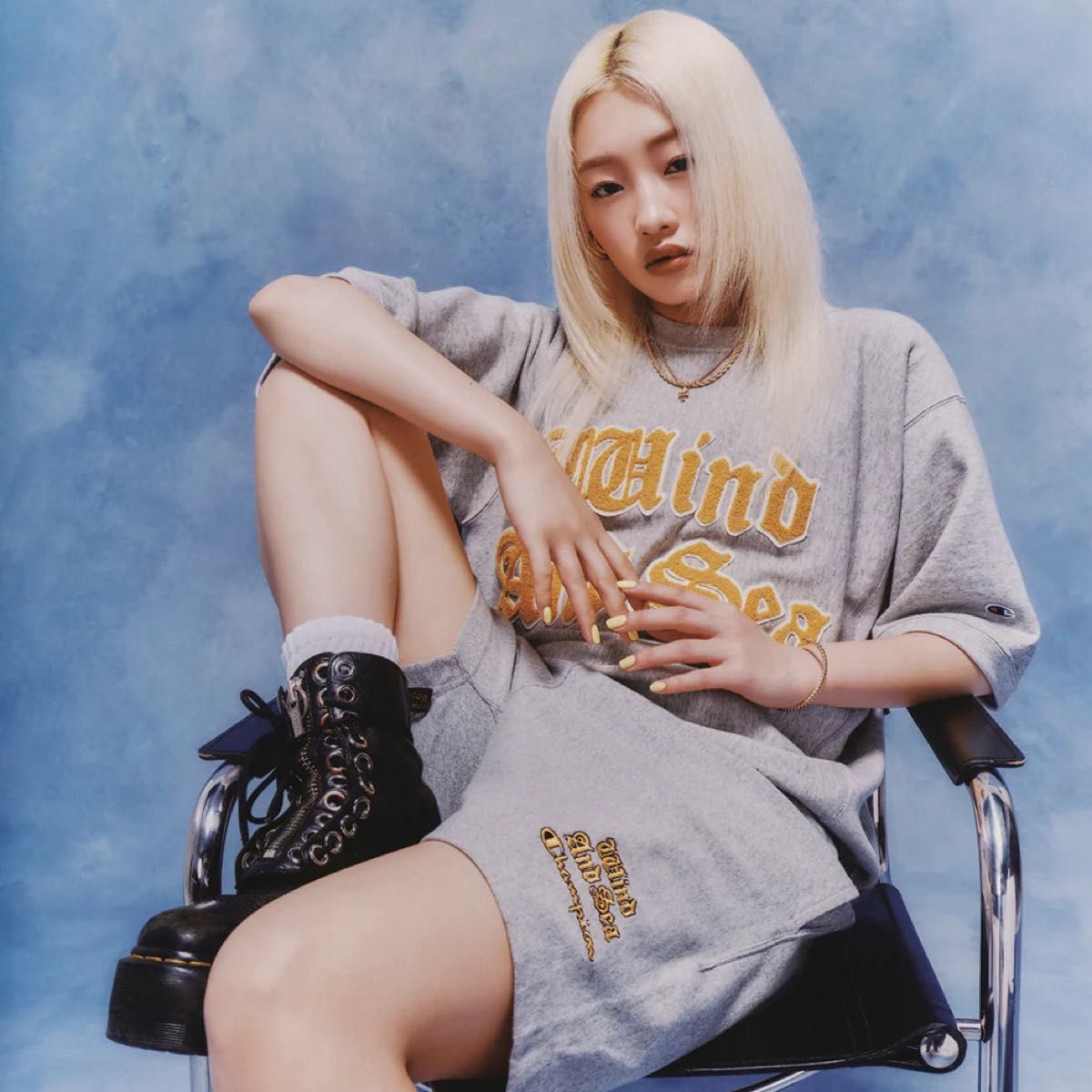 WIND AND SEA XLサイズ WIND AND SEA × Champion】CHENILLE TEE【XLサイズ】グレー