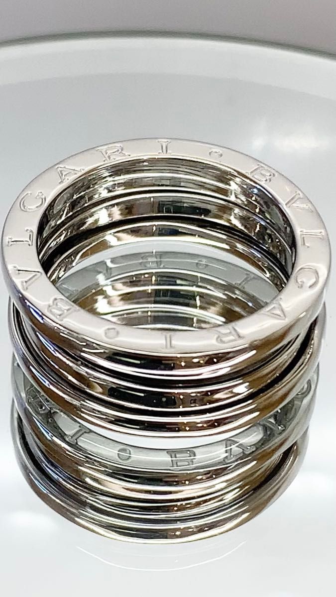 ブルガリ 14号(55) ■ B-ZERO1 ビーゼロワン リング K18 ホワイトゴールド 指輪 レディース BVLGARI